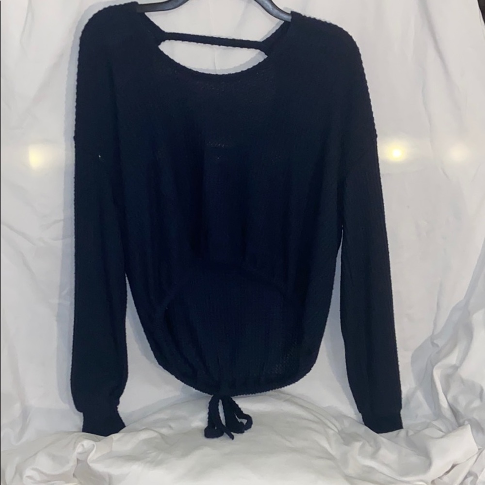 Hollister NAVY cropped sweater S